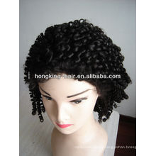 black color kinky curly silk top full lace wigs